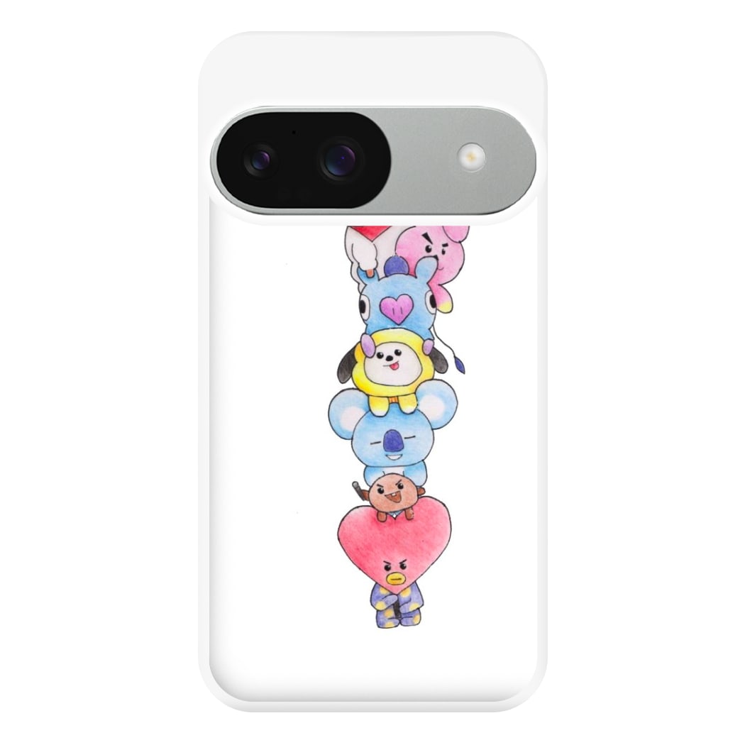 K-Pop Band BT21 Drawing Phone Case for Google Pixel 9 / 9 Pro