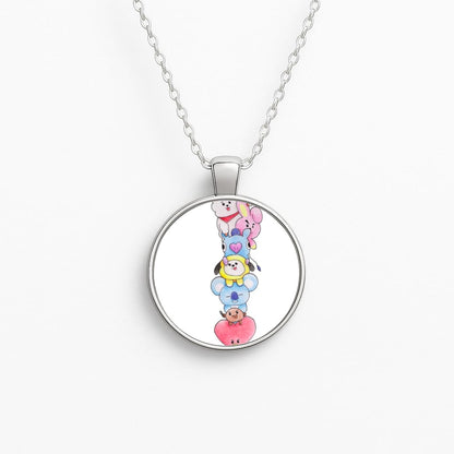 K-Pop Band BT21 Drawing Circle Necklace