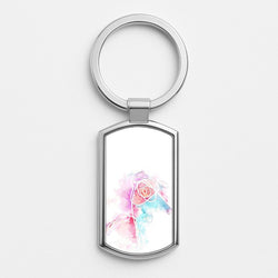K-Pop Band Love Yourself Watercolour Painting Silver Keyring