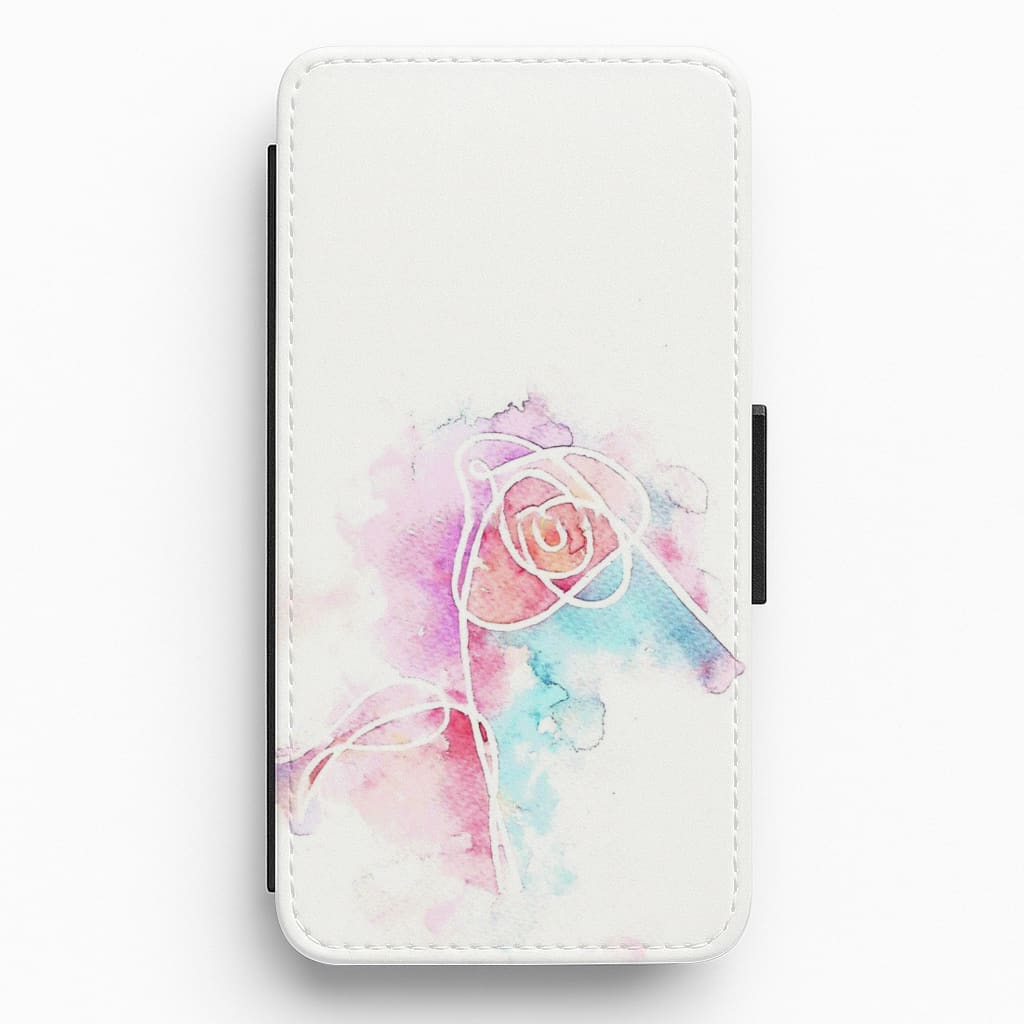 K-Pop Band Love Yourself Watercolour Painting Flip Wallet Phone Case
