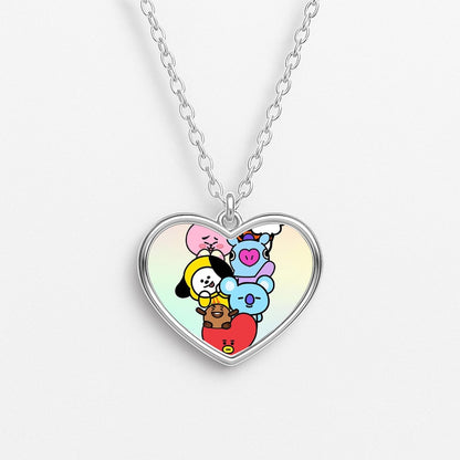 Pastel BT21 - K Pop Heart Necklace
