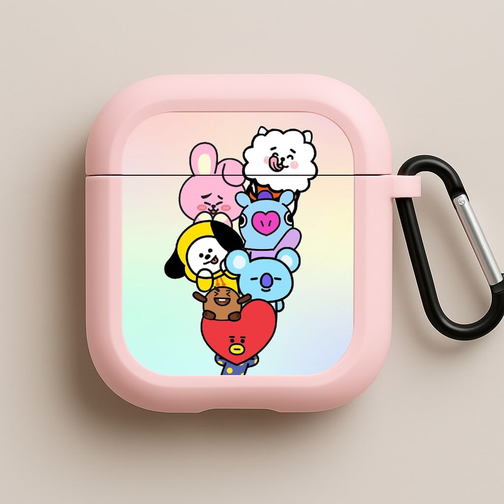 Pastel BT21 - K Pop Pink AirPods Case