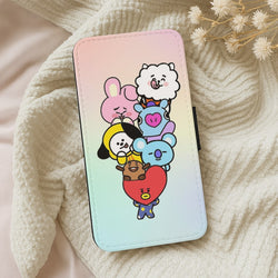 Pastel BT21 - K Pop Flip Wallet Phone Case