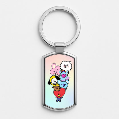 Pastel BT21 - K Pop Silver Keyring