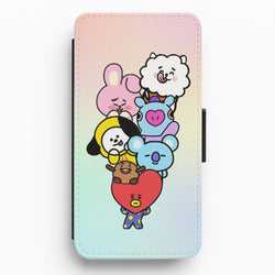 Pastel BT21 - K Pop Flip Wallet Phone Case