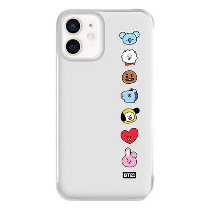 BT21 Vertical Faces - K Pop Phone Case for iPhone 13 Mini