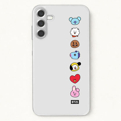 BT21 Vertical Faces - K Pop Phone Case for Galaxy A37