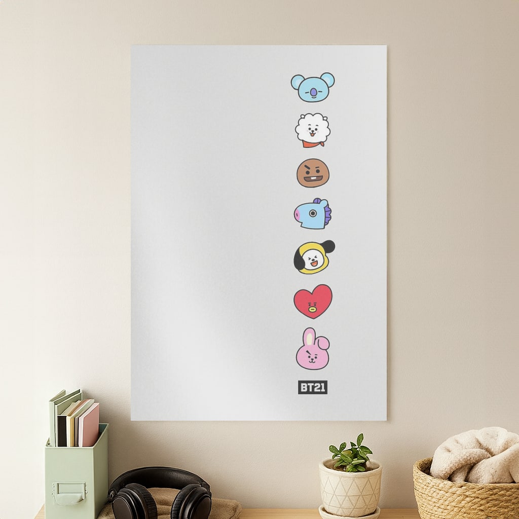 BT21 Vertical Faces - K Pop Poster
