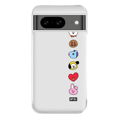 BT21 Vertical Faces - K Pop Phone Case for Google Pixel 8