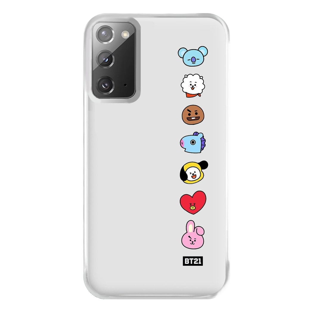 BT21 Vertical Faces - K Pop Phone Case for Galaxy Note 20 Ultra