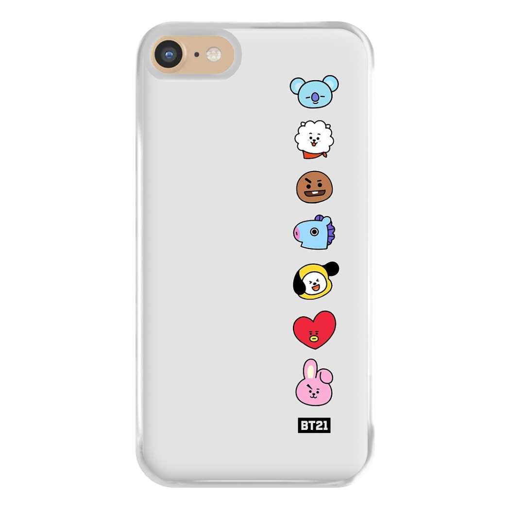 BT21 Vertical Faces - K Pop Phone Case for iPhone 6 / 7 / 8 / SE