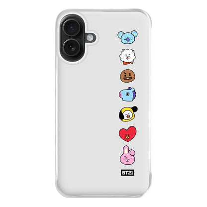 BT21 Vertical Faces - K Pop Phone Case for iPhone 16 Plus