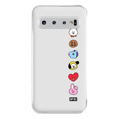 BT21 Vertical Faces - K Pop Phone Case for Galaxy S10 Plus