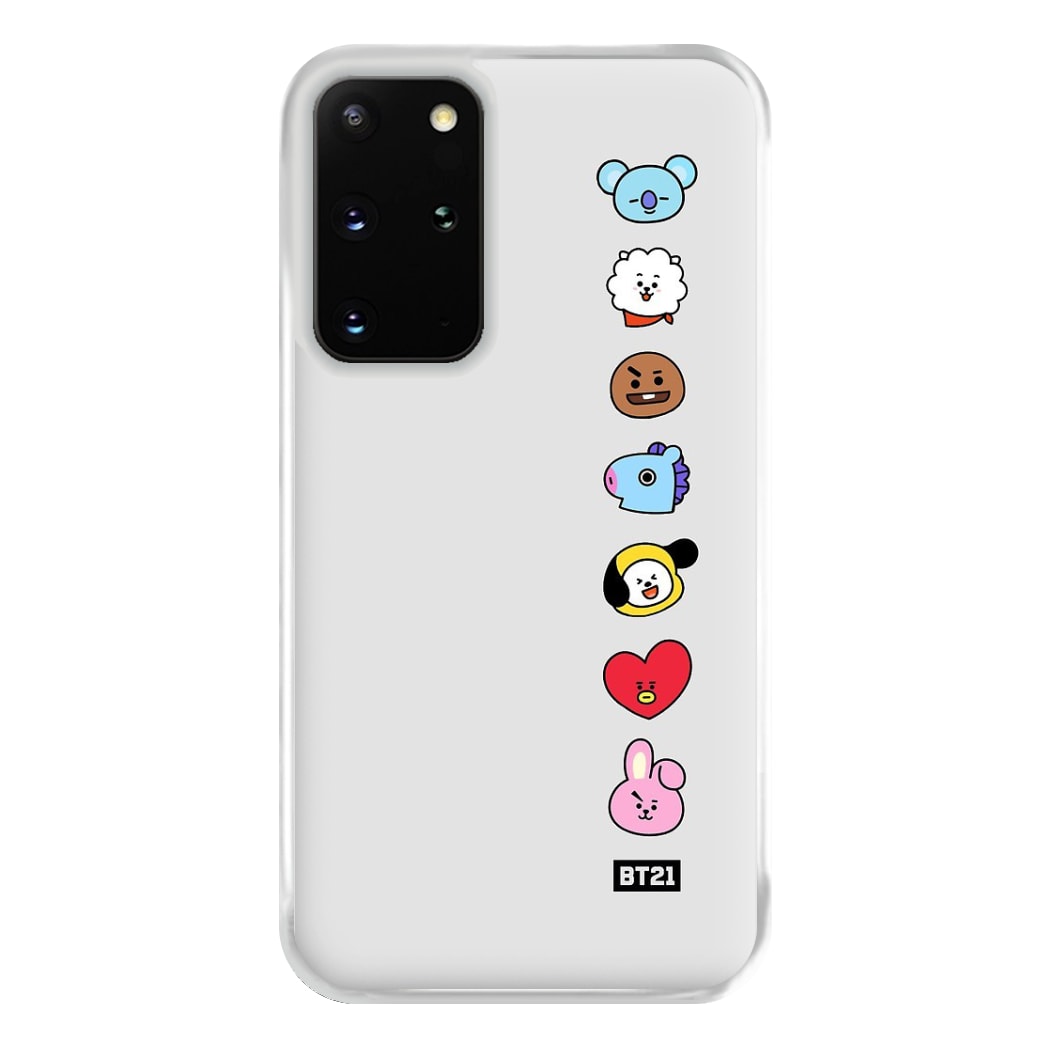 BT21 Vertical Faces - K Pop Phone Case for Galaxy S20 Plus