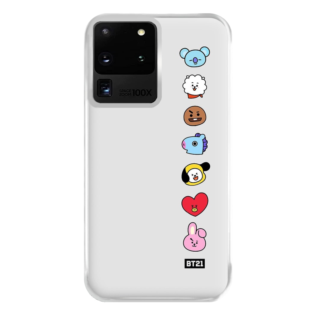 BT21 Vertical Faces - K Pop Phone Case for Galaxy S20 Ultra