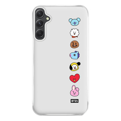 BT21 Vertical Faces - K Pop Phone Case for Galaxy A34