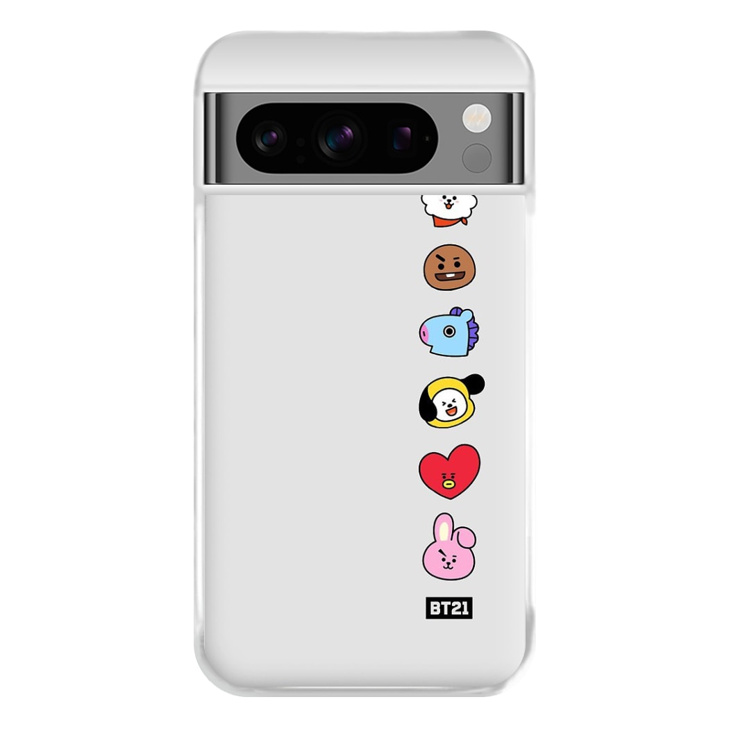 BT21 Vertical Faces - K Pop Phone Case for Google Pixel 8 Pro