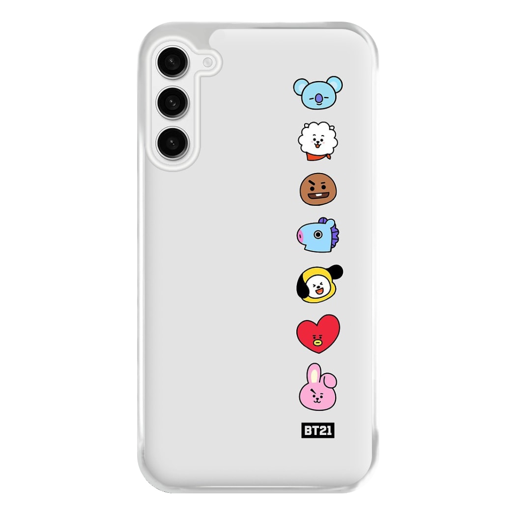 BT21 Vertical Faces - K Pop Phone Case for Galaxy S23FE