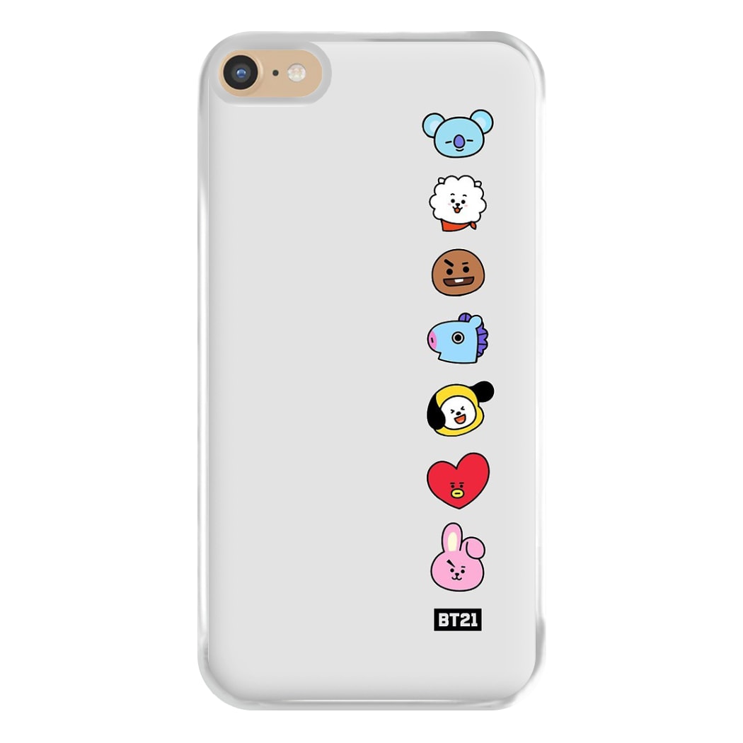 BT21 Vertical Faces - K Pop Phone Case for iPhone 6 Plus / 7 Plus / 8 Plus