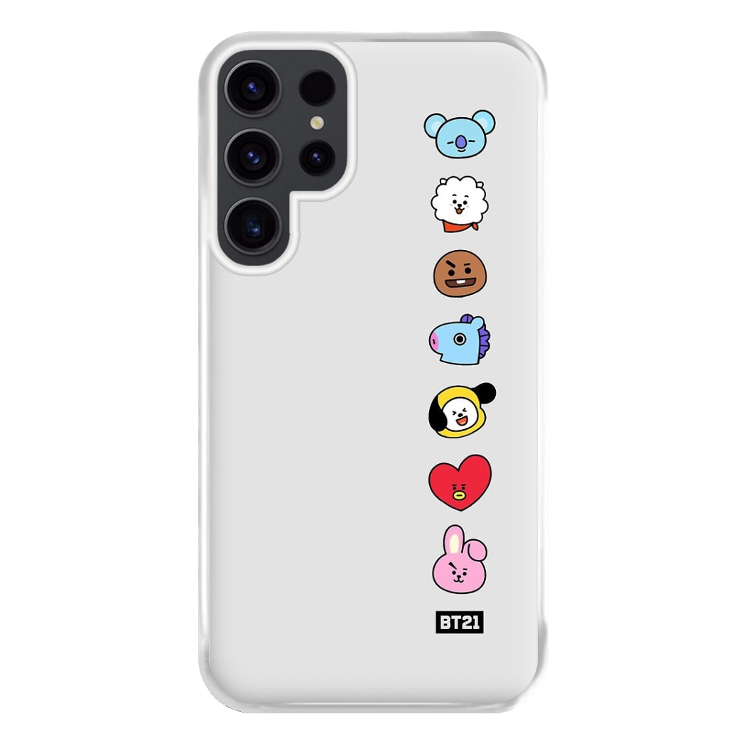 BT21 Vertical Faces - K Pop Phone Case for Galaxy S23 Ultra