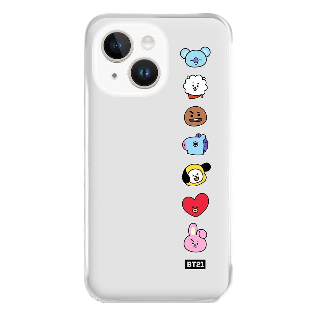 BT21 Vertical Faces - K Pop Phone Case for iPhone 14 Plus