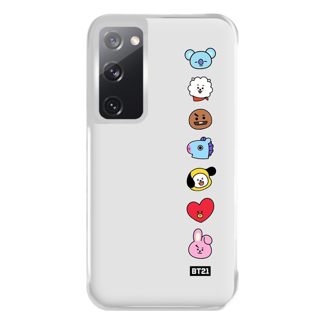 BT21 Vertical Faces - K Pop Phone Case for Galaxy S20FE