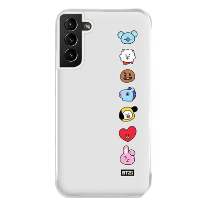 BT21 Vertical Faces - K Pop Phone Case for Galaxy S21 Plus