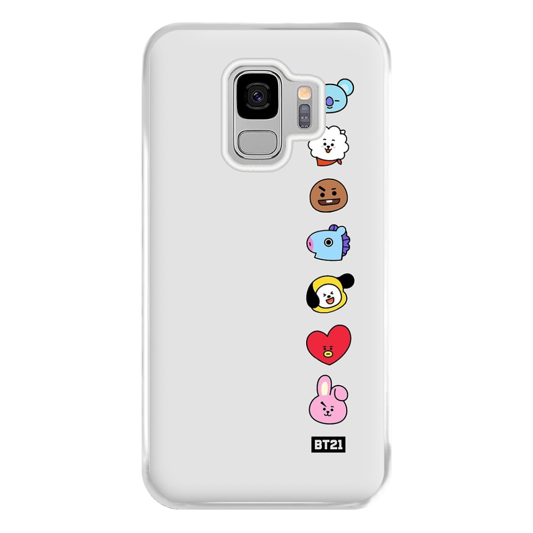 BT21 Vertical Faces - K Pop Phone Case for Galaxy S9 Plus