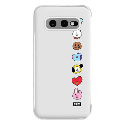 BT21 Vertical Faces - K Pop Phone Case for Galaxy S10e