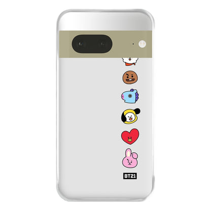 BT21 Vertical Faces - K Pop Phone Case for Google Pixel 7a