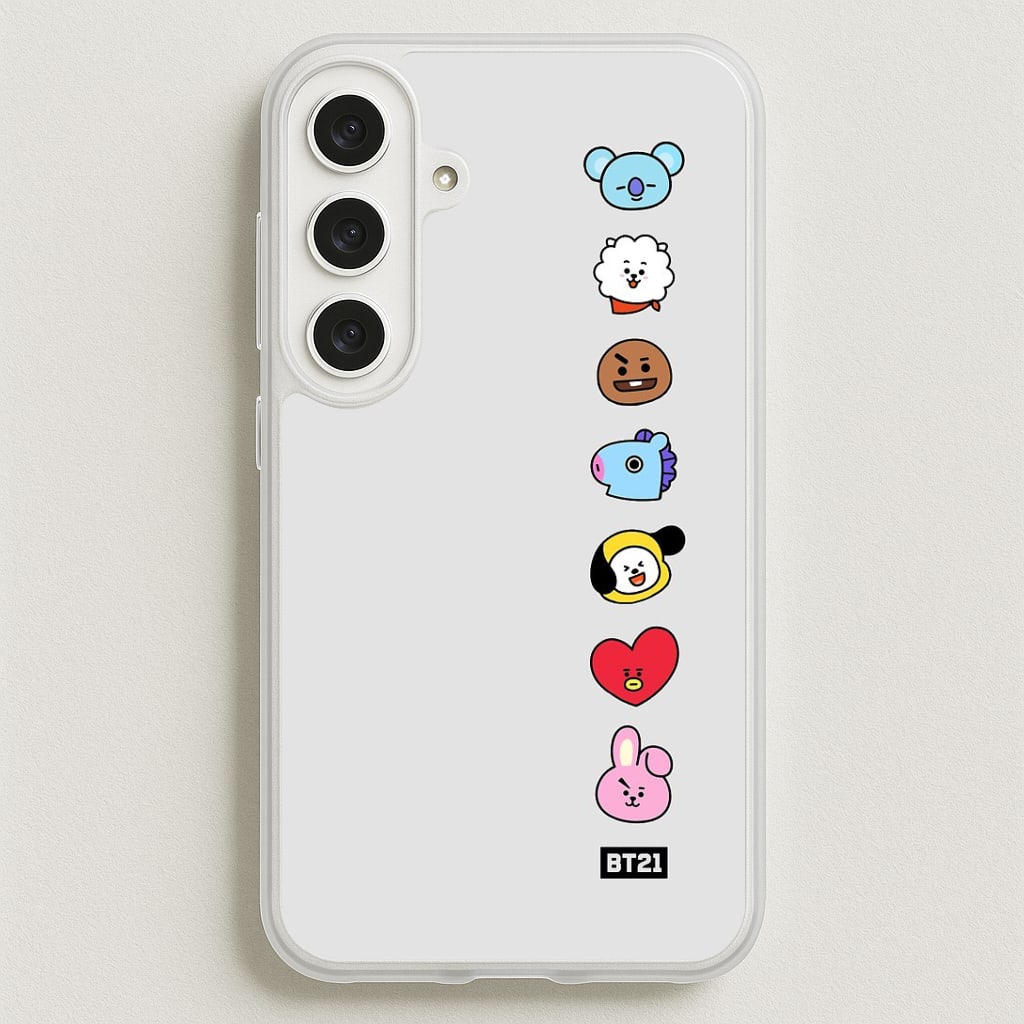 BT21 Vertical Faces - K Pop Phone Case for Galaxy S25FE