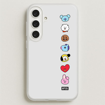 BT21 Vertical Faces - K Pop Phone Case for Galaxy S25FE