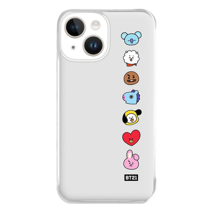 BT21 Vertical Faces - K Pop Phone Case for iPhone 14