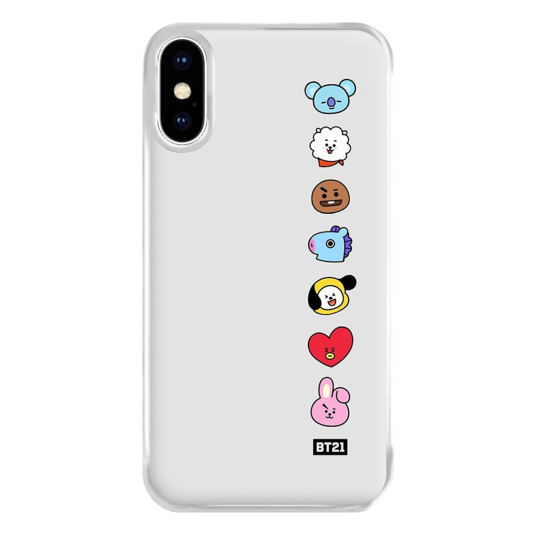 BT21 Vertical Faces - K Pop Phone Case for iPhone XS Max