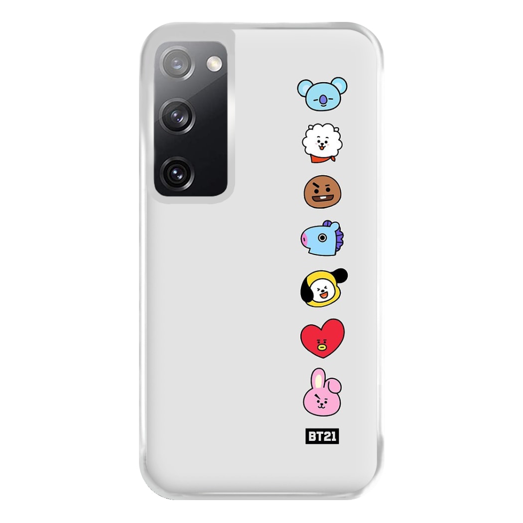 BT21 Vertical Faces - K Pop Phone Case for Galaxy S20