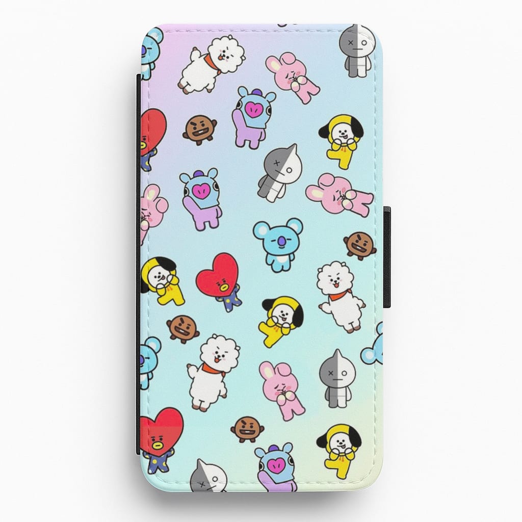 BT21 Collage - K Pop Flip Wallet Phone Case