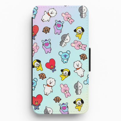 BT21 Collage - K Pop Flip Wallet Phone Case