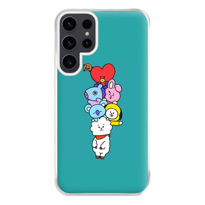 Green BT21 - RJ, Mang, Koya, Chimmy, Cooky, Shooky, Tata - K Pop Phone Case for Galaxy S23 Ultra