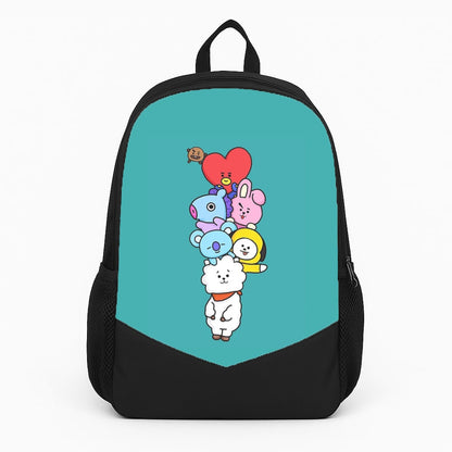 Green BT21 - RJ, Mang, Koya, Chimmy, Cooky, Shooky, Tata - K Pop Large Backpack