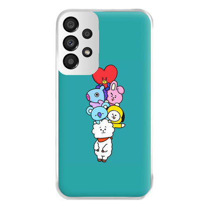 Green BT21 - RJ, Mang, Koya, Chimmy, Cooky, Shooky, Tata - K Pop Phone Case for Galaxy A33