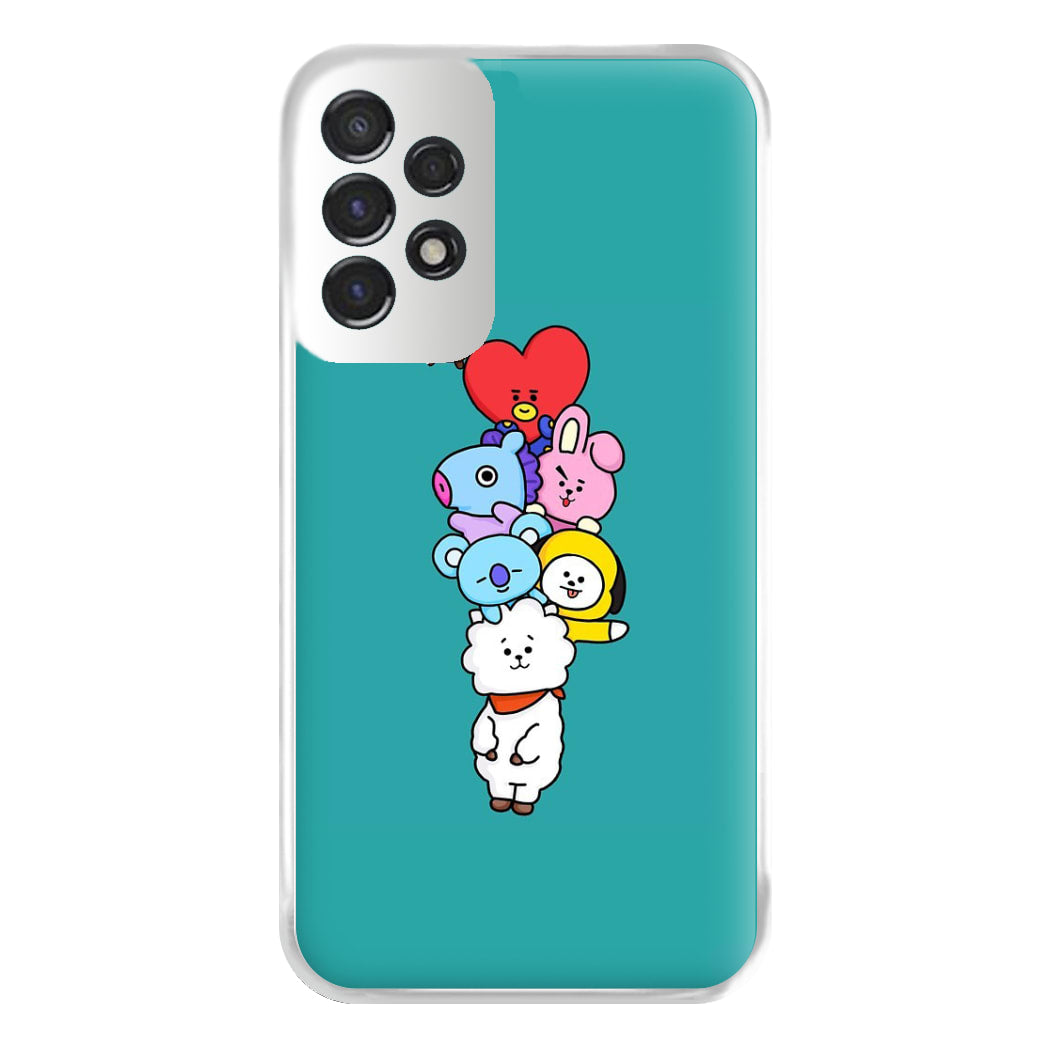 Green BT21 - RJ, Mang, Koya, Chimmy, Cooky, Shooky, Tata - K Pop Phone Case for Galaxy A53