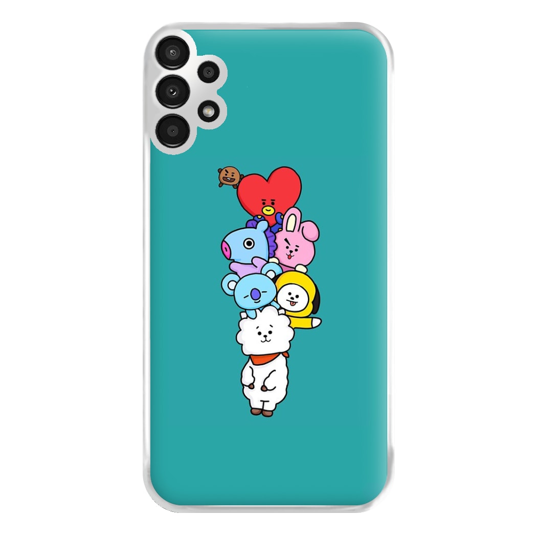 Green BT21 - RJ, Mang, Koya, Chimmy, Cooky, Shooky, Tata - K Pop Phone Case for Galaxy A13