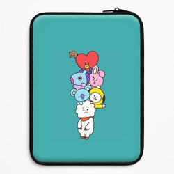 Green BT21 - RJ, Mang, Koya, Chimmy, Cooky, Shooky, Tata - K Pop Universal Laptop Sleeve