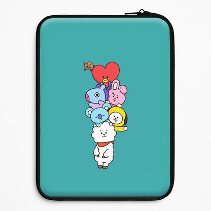Green BT21 - RJ, Mang, Koya, Chimmy, Cooky, Shooky, Tata - K Pop Universal Laptop Sleeve