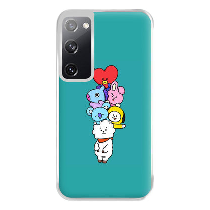 Green BT21 - RJ, Mang, Koya, Chimmy, Cooky, Shooky, Tata - K Pop Phone Case for Galaxy S20