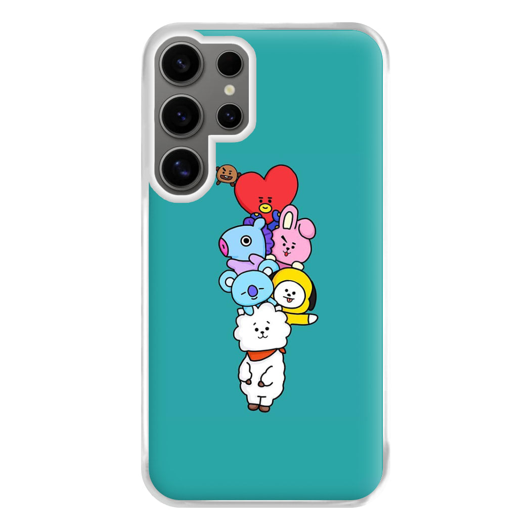 Green BT21 - RJ, Mang, Koya, Chimmy, Cooky, Shooky, Tata - K Pop Phone Case for Galaxy S24 Ultra