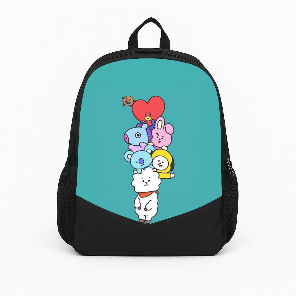 Green BT21 - RJ, Mang, Koya, Chimmy, Cooky, Shooky, Tata - K Pop Backpack