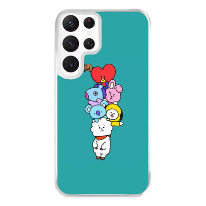 Green BT21 - RJ, Mang, Koya, Chimmy, Cooky, Shooky, Tata - K Pop Phone Case for Galaxy S22 Ultra