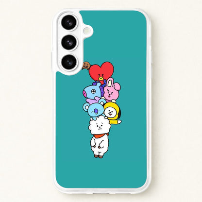 Green BT21 - RJ, Mang, Koya, Chimmy, Cooky, Shooky, Tata - K Pop Phone Case for Galaxy S26 Plus