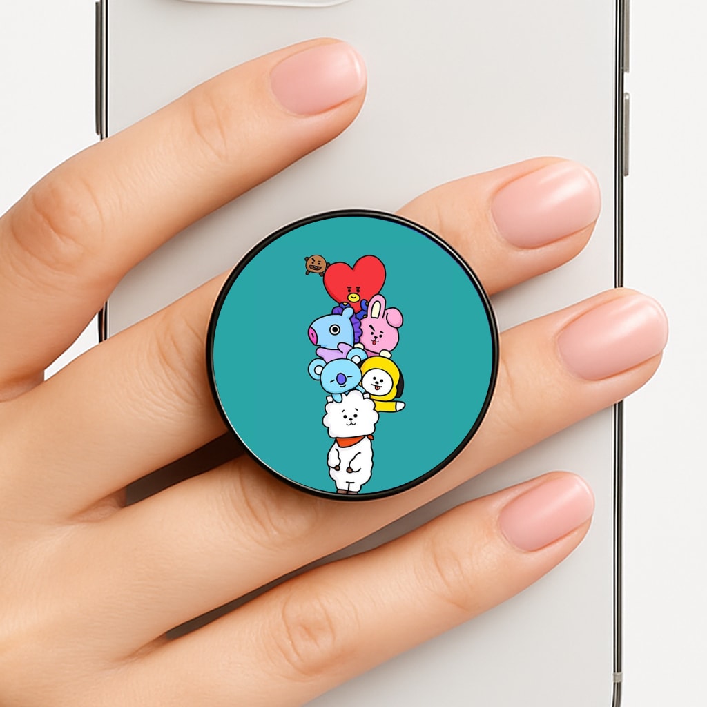 Green BT21 - RJ, Mang, Koya, Chimmy, Cooky, Shooky, Tata - K Pop FunGrip